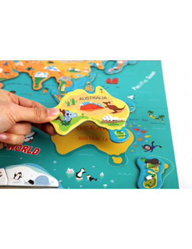 Harta lumii mare - puzzle magnetic,130929