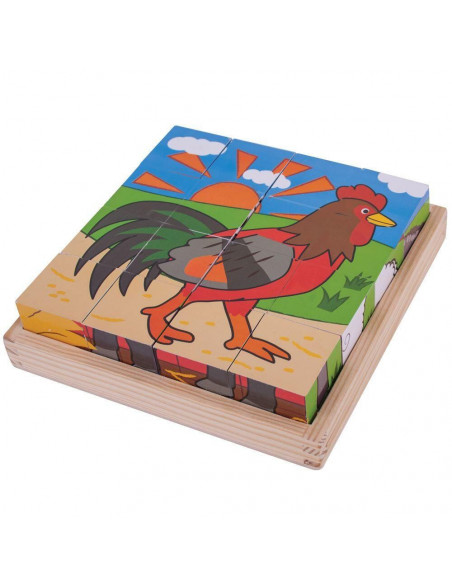 Puzzle cubic - Animalute de la ferma,BJ798