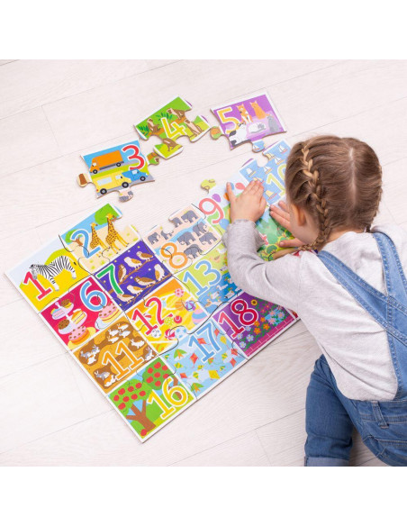 Puzzle de podea cu numere (20 piese),BJ559