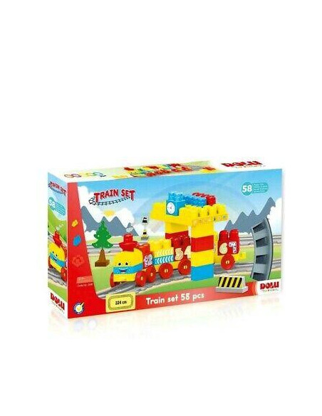 Set de constructii cu trenulet - 58 piese,D5081