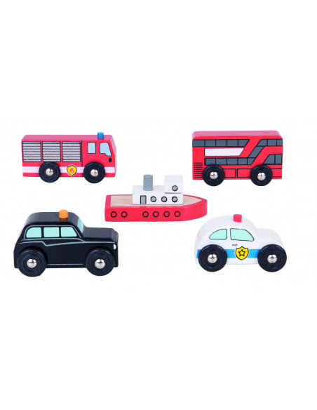 Set 5 vehicule din lemn,BJT064