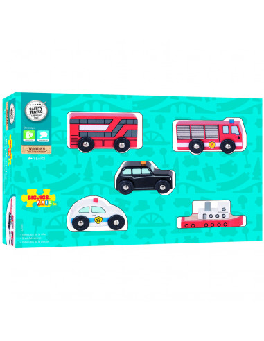 Set 5 vehicule din lemn,BJT064
