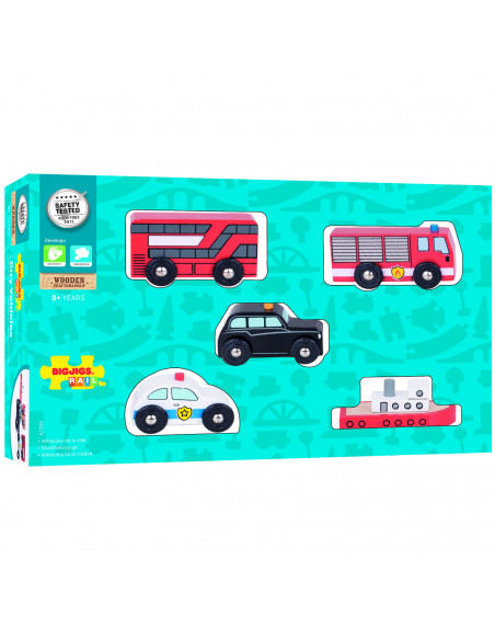 Set 5 vehicule din lemn,BJT064