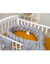 Protectie laterala patut bebe, Bumper impletit, Inchidere