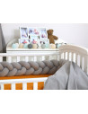 Protectie laterala patut bebe, Bumper impletit, Inchidere