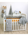 Protectie laterala patut bebe, Bumper impletit, Inchidere
