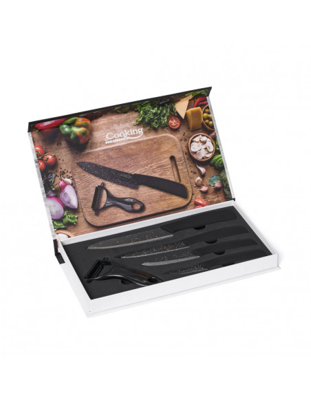 SET CUTITE 5 PIESE, CERAMICA NEAGRA MARBLE COOK IN