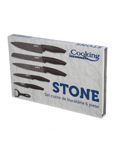 SET CUTITE DE BUCATARIE,6 PIESE,STONE, COOKING BY HEINNER,HR-