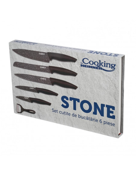 SET CUTITE DE BUCATARIE,6 PIESE,STONE, COOKING BY HEINNER,HR-