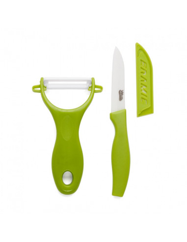 SET CUTIT 8CM+TEACA+CURATATOR LEGUME, LAMA CERAMICA, VERDE