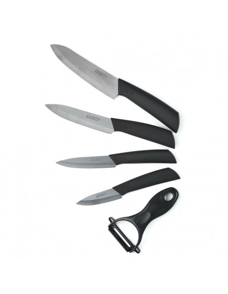 SET 5 CUTITE DE BUCATARIE, CERAMICA NEAGRA, COOK IN