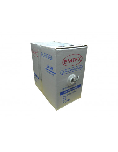 Cablu UTP categoria 5e full cupru EMT-UTP5E24AWG / Emtex - rola