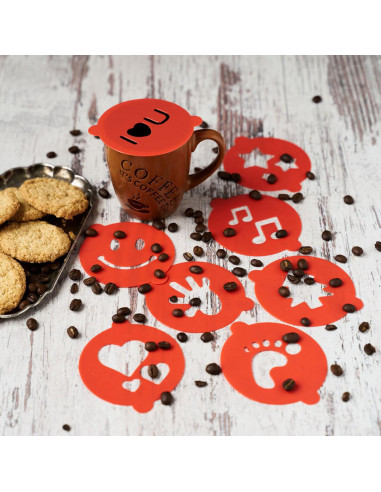 SET 8 FORME DECORARE CAFEA/ CAPPUCCINO,VANORA HOME,VN-AER-A015