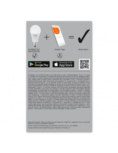 Bec Led Ledvance SMART+ WiFi Classic Multicolour, E27, A75, 14W