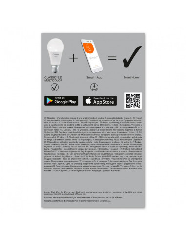 Bec Led Ledvance SMART+ WiFi Classic Multicolour, E27, A60, 9W