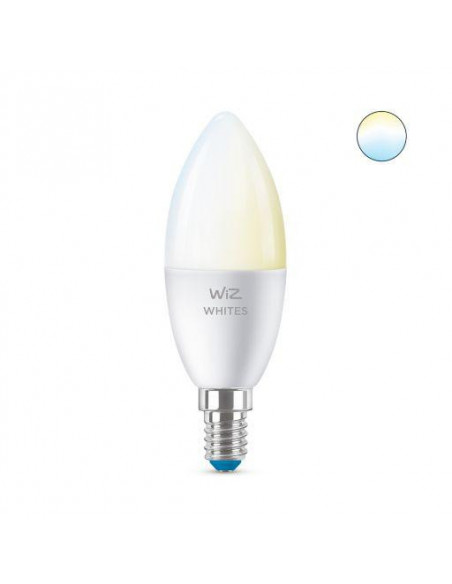 Bec LED inteligent WiZ Whites, Wi-Fi, C37, E14, 4.9W (40W)