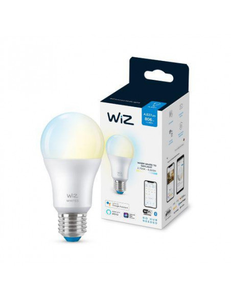 Bec LED inteligent WiZ Whites, Wi-Fi, A60, E27, 8W (60W)