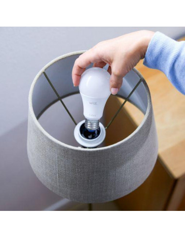 Bec LED inteligent WiZ Dimmable, Wi-Fi + Bluetooth, A60 E27, 8W