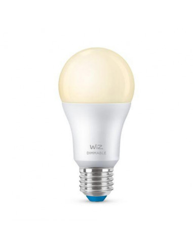 Bec LED inteligent WiZ Dimmable, Wi-Fi + Bluetooth, A60 E27, 8W