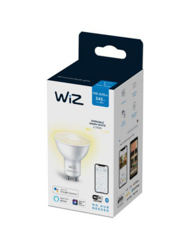 Spot LED inteligent WiZ Dimmable, Wi-Fi, GU10, 4.9W (50W)