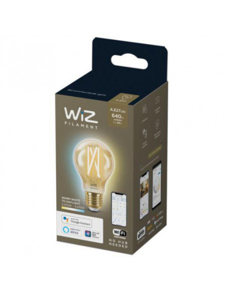 Bec LED inteligent vintage WiZ Filament Whites, Wi-fi, A60