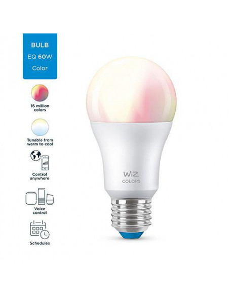 Bec LED RGBW inteligent WiZ Colors, Wi-Fi, A67, E27, 8W (60W)