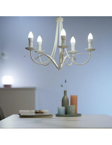 Bec LED inteligent WiZ Dimmable, Wi-Fi, C37, E14, 4.9W (40W)