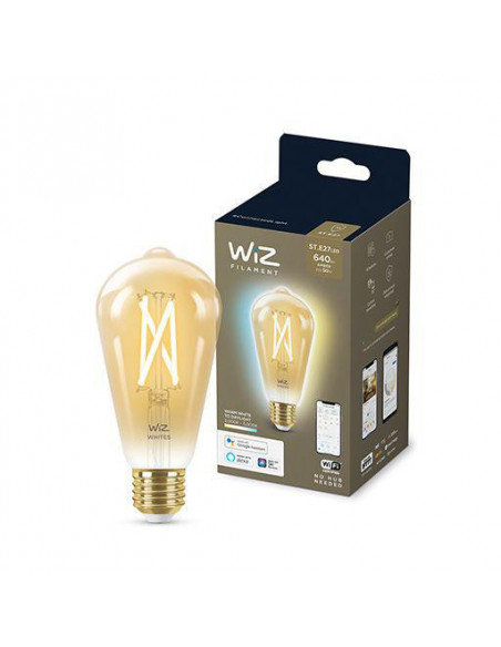 Bec LED inteligent vintage WiZ Filament Whites, Wi-Fi, ST64