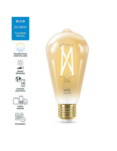 Bec LED inteligent vintage WiZ Filament Whites, Wi-Fi, ST64