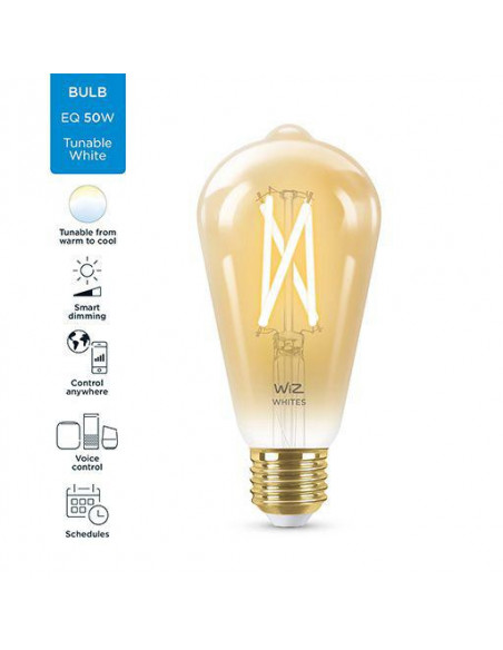 Bec LED inteligent vintage WiZ Filament Whites, Wi-Fi, ST64