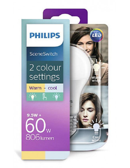 Bec LED Philips E27, 8W (60W), 220-240V, ambianta alba