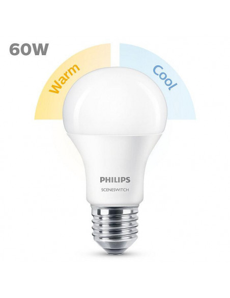 Bec LED Philips E27, 8W (60W), 220-240V, ambianta alba
