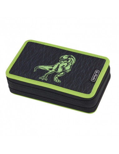 50014262,Penar Herlitz Echipat 2 Compartimente 23 Piese Green Dino