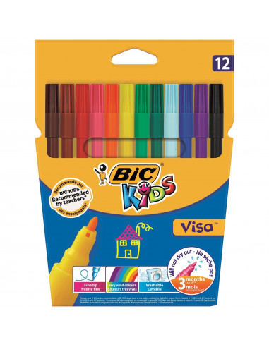 Carioci BIC lavabile Visa, 12 buc/set,888695