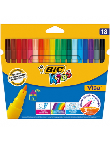 Carioci BIC lavabile Visa, 18 buc/set,888681