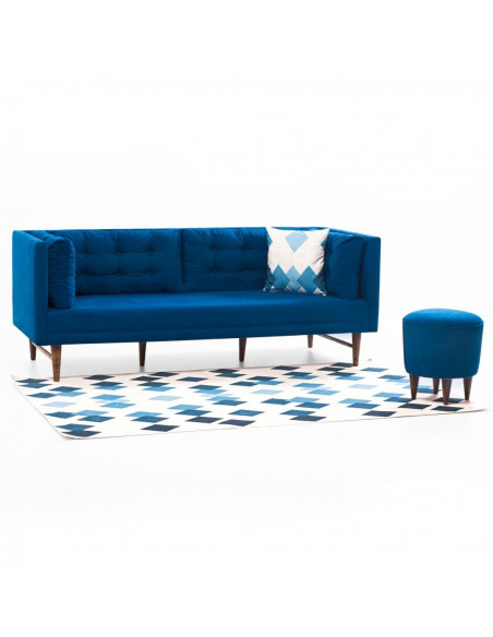 CANAPEA HEINNER 3 LOCURI POINT RETRO-ALBASTRU,HR-EVDS3RTR-BLU