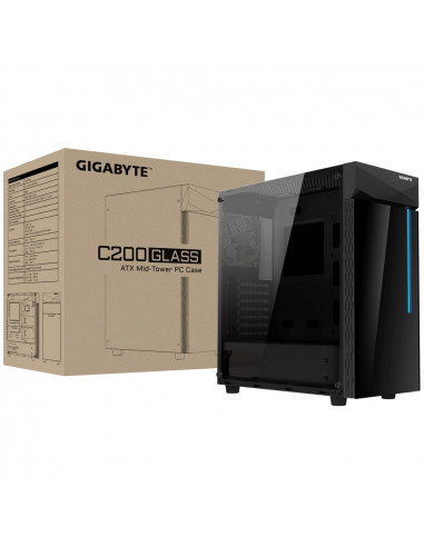 Carcasa GIGABYTE C200 GLASS, Mid-Tower, fara sursa, ATX