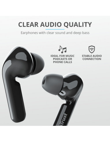 Casti cu microfon Trust Nika Compact Bluetooth, negru,TR-23839
