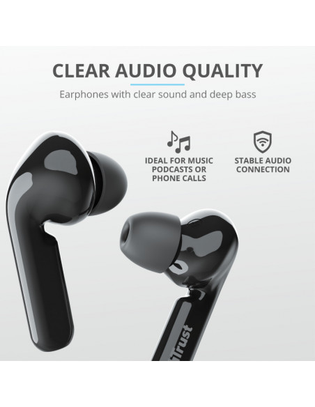 Casti cu microfon Trust Nika Compact Bluetooth, negru,TR-23839