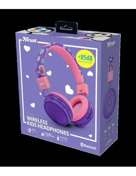 Casti cu microfon Trust Comi, Wireless Kids, purple,TR-23608