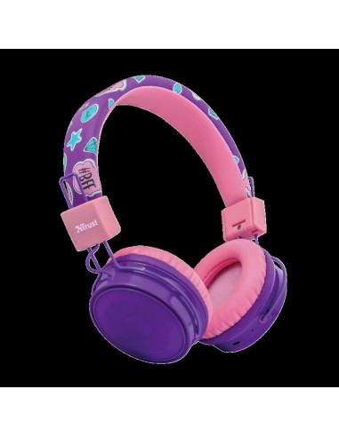 Casti cu microfon Trust Comi, Wireless Kids, purple,TR-23608