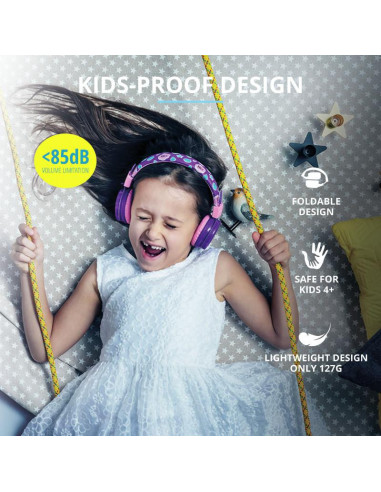 Casti cu microfon Trust Comi, Wireless Kids, purple,TR-23608