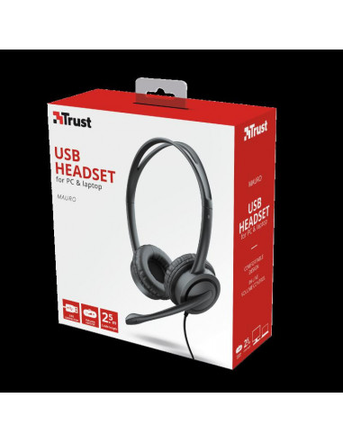 Casti cu microfon Trust Mauro USB, negru,TR-17591