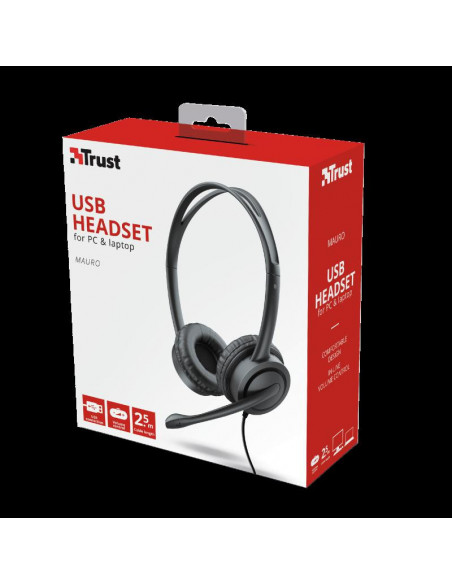Casti cu microfon Trust Mauro USB, negru,TR-17591