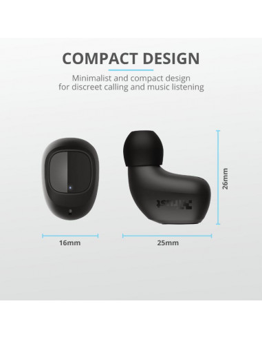 Casti cu microfon Trust Nika Compact Bluetooth Earphones