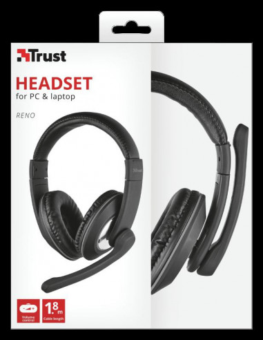 Casti cu microfon Trust Reno, negru,TR-21662