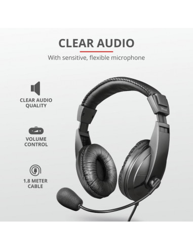 Casti cu microfon Trust Quasar, negru,TR-21661