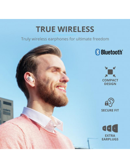 Casti cu microfon Trust Nika TWS, Bluetooth, alb,TR-23904
