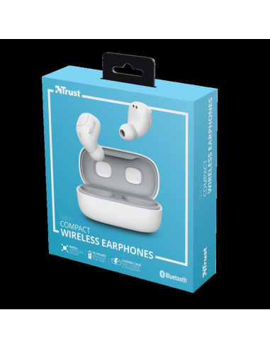 Casti cu microfon Trust Nika TWS, Bluetooth, alb,TR-23904