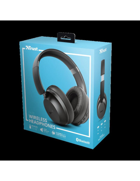Casti Trust Action Eaze Bluetooth Wireless, negru,TR-23550